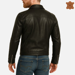 ZINOSKINS Men’s Black Leather Jacket – 100% Real Leather, Premium Quality 008