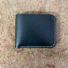 Mens Premium Leather Wallet Slim Minimalistic Style 100% Real Leather Black Color