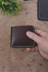Mens Premium Leather Wallet Slim Minimalistic Style 100% Real Leather Dark Brown Color