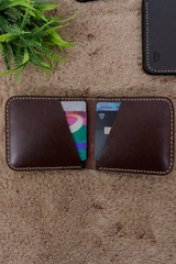 Mens Premium Leather Wallet Slim Minimalistic Style 100% Real Leather Dark Brown Color
