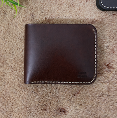 Mens Premium Leather Wallet Slim Minimalistic Style 100% Real Leather Dark Brown Color