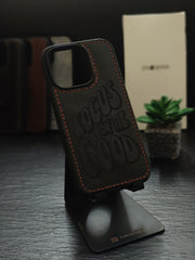 Leather Mobile Cover Compatible with iPhone Black Color ( 100% Real Leather ) #M104