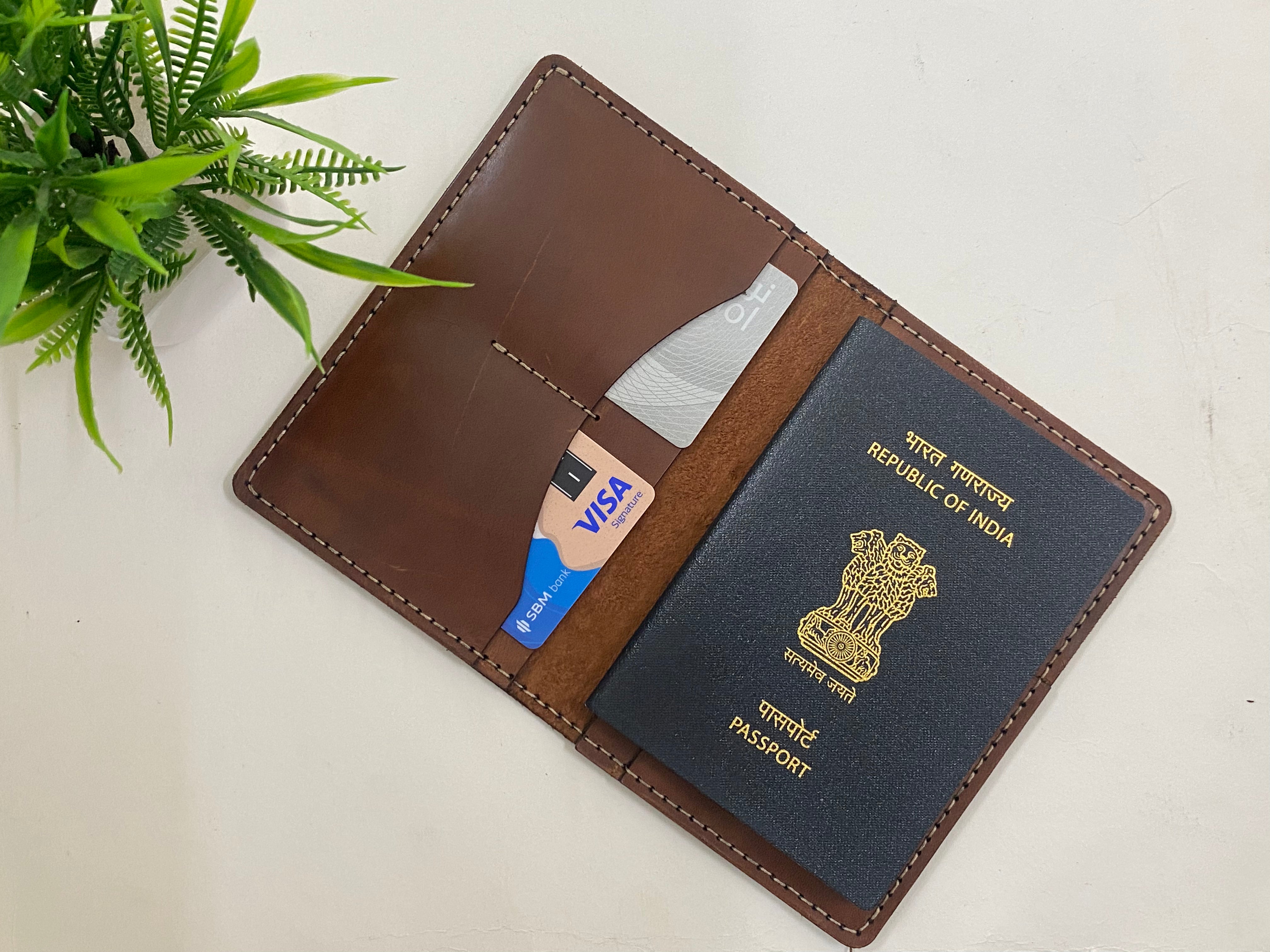 Premium Tan Leather Passport Holder | Handmade Travel Wallet – ZinoSkins