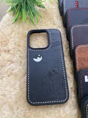 Leather Case for iPhone 12 Mini Back Cover With Romantic Moon Cut Art | Zinoskins