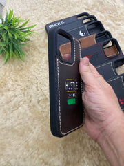 Leather Case for iPhone 15 Back Cover With Hustle Mode On Cut Art | ZINOSKINS