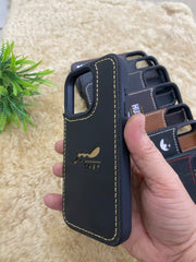 Leather Case for iPhone 16 Plus Back Cover With Sabr Cut Art | ZINOSKINS