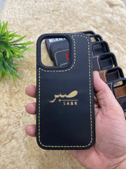 Leather Case for iPhone 16 Plus Back Cover With Sabr Cut Art | ZINOSKINS