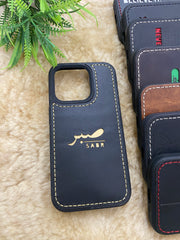Leather Case for iPhone 16 Plus Back Cover With Sabr Cut Art | ZINOSKINS