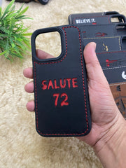 Leather Case for iPhone 11 Pro Back Cover With Salute &2 Cut Art | ZINOSKINS