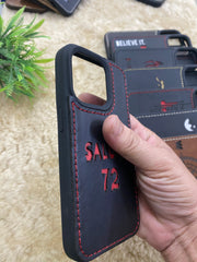 Leather Case for iPhone 11 Pro Back Cover With Salute &2 Cut Art | ZINOSKINS