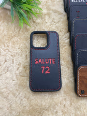 Leather Case for iPhone 11 Pro Back Cover With Salute &2 Cut Art | ZINOSKINS