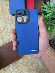Leather Case for iPhone 13 Pro Back Cover Premium Blue Leather | Zinoskins