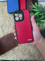 Leather Case for iPhone 13 Pro Back Cover Premium Red Leather | Zinoskins