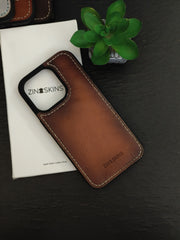 Leather Mobile Cover for Iphone Compatible with Iphone #M101-TAN Edge Ton ( 100% Real Leather )