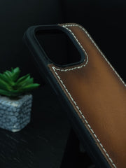 Leather Mobile Cover for Iphone Compatible with Iphone #M101-TAN Edge Ton ( 100% Real Leather )