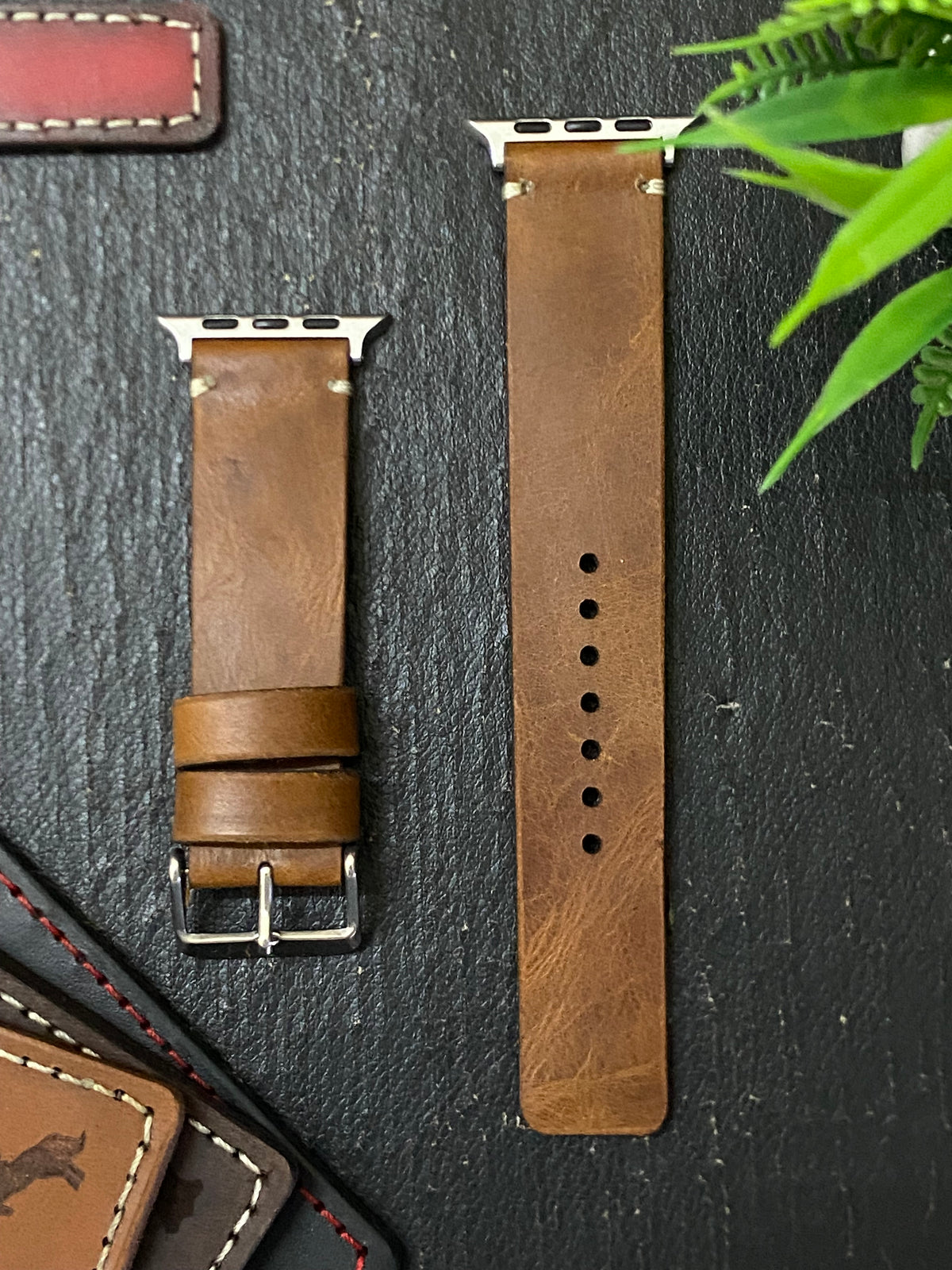 Leather Straps for Apple Watch 100% Real Leather Simple Style Handmade Tan | Dark Brown | Black | ZINOSKINS