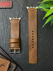 Leather Straps for Apple Watch 100% Real Leather Simple Style Handmade Tan | Dark Brown | Black | ZINOSKINS