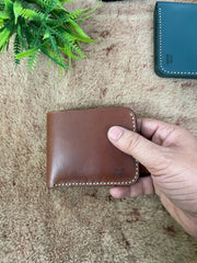 Mens Premium Leather Wallet Slim Minimalistic Style 100% Real Leather Tan Color