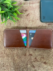 Mens Premium Leather Wallet Slim Minimalistic Style 100% Real Leather Tan Color