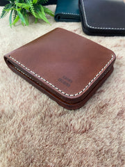 Mens Premium Leather Wallet Slim Minimalistic Style 100% Real Leather Tan Color
