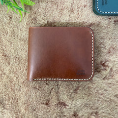 Mens Premium Leather Wallet Slim Minimalistic Style 100% Real Leather Tan Color