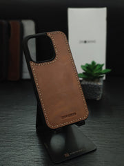 Leather Mobile Cover for Iphone Compatible with Iphone #M103 -Tan ( 100% Real Leather )