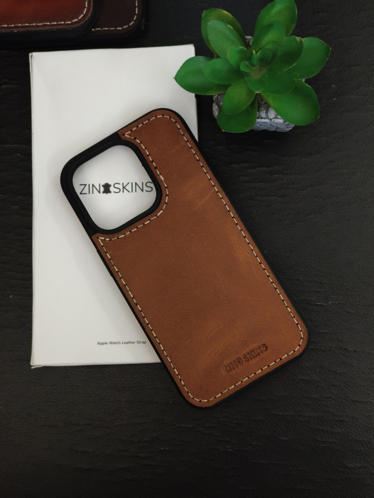 Leather Mobile Cover for Iphone Compatible with Iphone #M103 -Tan ( 100% Real Leather )