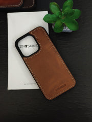 Leather Mobile Cover for Iphone Compatible with Iphone #M103 -Tan ( 100% Real Leather )