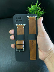 Leather Straps for Apple Watch 100% Real Leather Simple Style Handmade Tan | Dark Brown | Black | ZINOSKINS