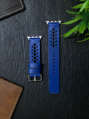 Blue Leather Strap N Band Style Straps for Apple Watch Leather Band | ZINOSKINS