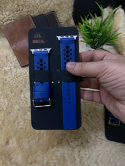 Blue Leather Strap N Band Style Straps for Apple Watch Leather Band | ZINOSKINS