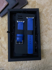 Blue Leather Strap Simple Style Straps for Apple Watch Leather Band | ZINOSKINS