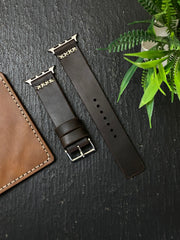 Dark Brown Leather Strap Cross Stitch Style Straps for Apple Watch Leather Band | ZINOSKINS
