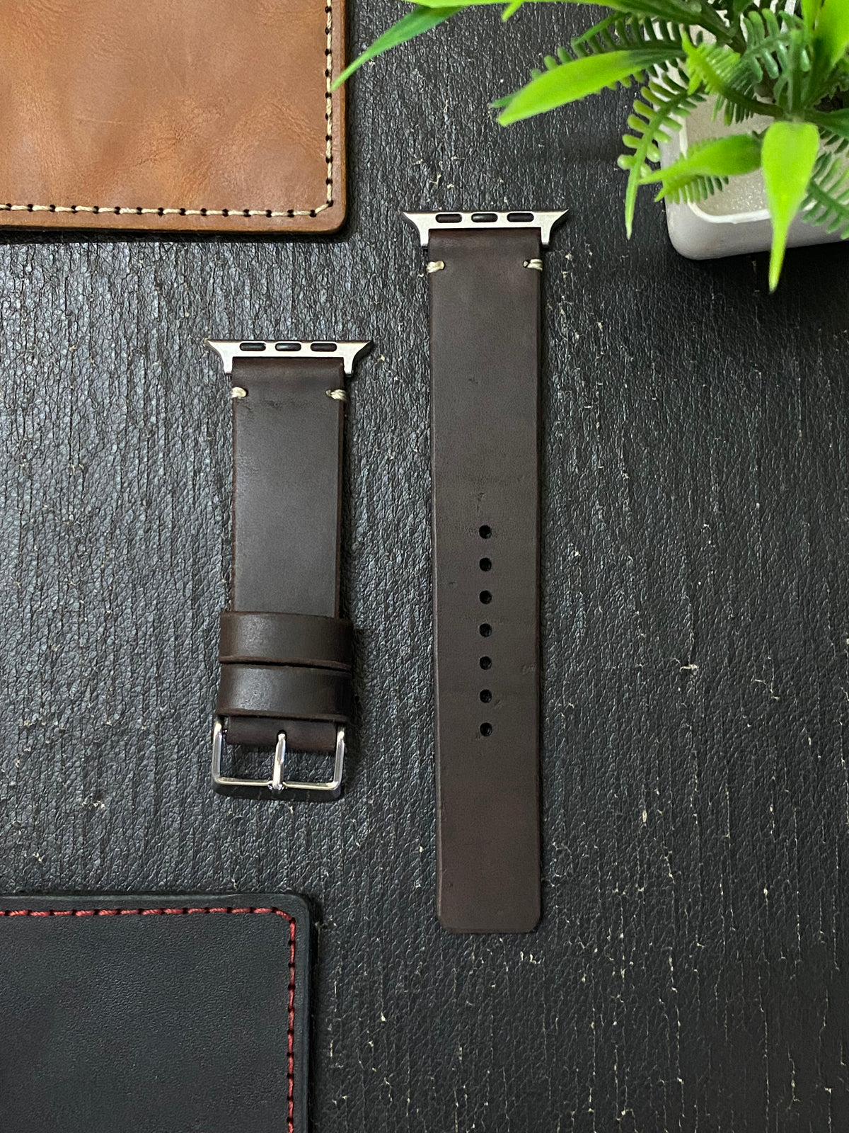 Dark Brown Leather Strap Simple Style Straps for Apple Watch Leather Band | ZINOSKINS