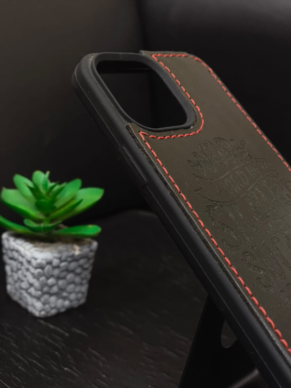Premium Leather Case for iPhone 11 Back Cover With Motivational Quote Work Hard Engraved by Zinoskins