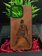Premium Leather Case for iPhone 16 Pro Max Back Cover With Ronaldo Engraved by Zinoskins