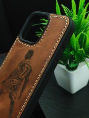 Premium Leather Case for iPhone 15 Plus Back Cover With Ronaldo Engraved by Zinoskins