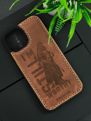 Premium Leather Case for iPhone 15 Plus Back Cover With Hulk Smashh Engraved by Zinoskins