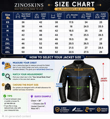 Mens Leather Jacket Black 100% Real Leather, Premium Quality 008 | ZINOSKINS