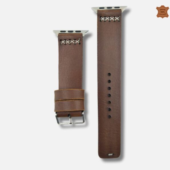 Zinoskins apple watch leather straps Cross Brown